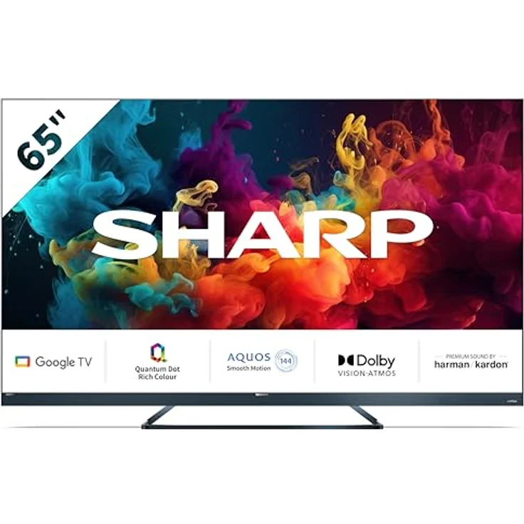 SHARP 65FQ5EG Quantum Dot Google TV 164 cm (65 Zoll) 4K Ultra HD QLED Google TV (Ohne Rahmen, Dolby Atmos, Dolby Vision IQ, HDMI 2.1 mit eARC) – Bild 1