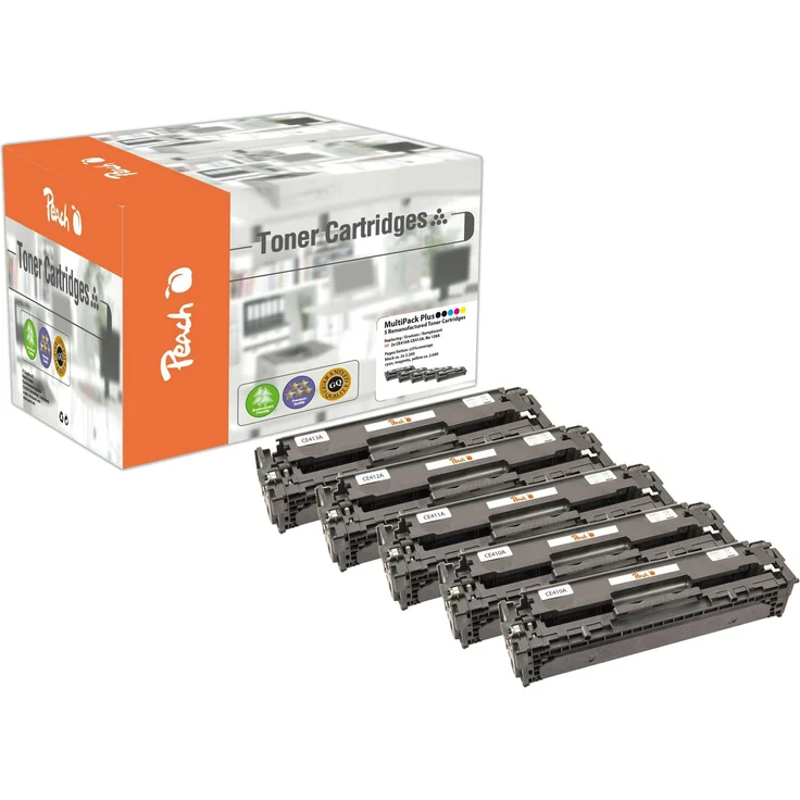 Peach 305A Toner Multipack (M, C, Y, BK), aufbereitete Toner-Module für perfekte Druckergebnisse