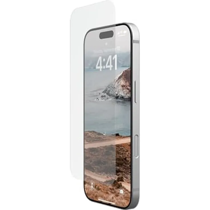 URBAN ARMOR GEAR Tempered Glass Displayschutzglas Apple iPhone 16 Pro (Zweifach gehärtetes Glas, Anti-Fingerabdruck, Inkl. Montagekit, Ultra klar)