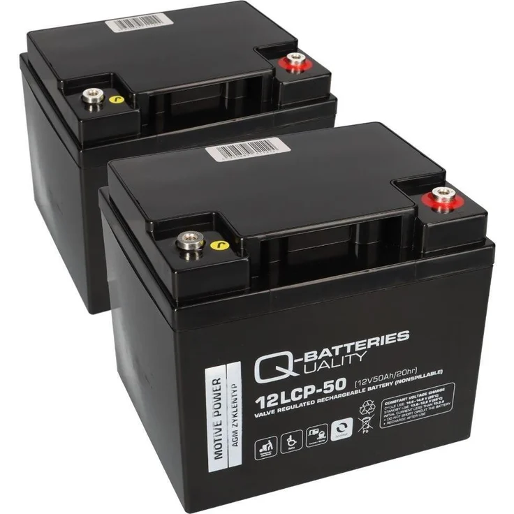 Markenlos Akku kompatibel E-Mobil Shoprider, 2x 12V 50Ah AGM-Batterieset, wartungsfrei und langlebig