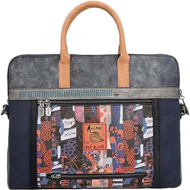 Anekke Businesstasche Contemporary, Laptop-Tasche mit gepolstertem Fach, Multicolor (dunkelblau/grau/blau) – Bild 3