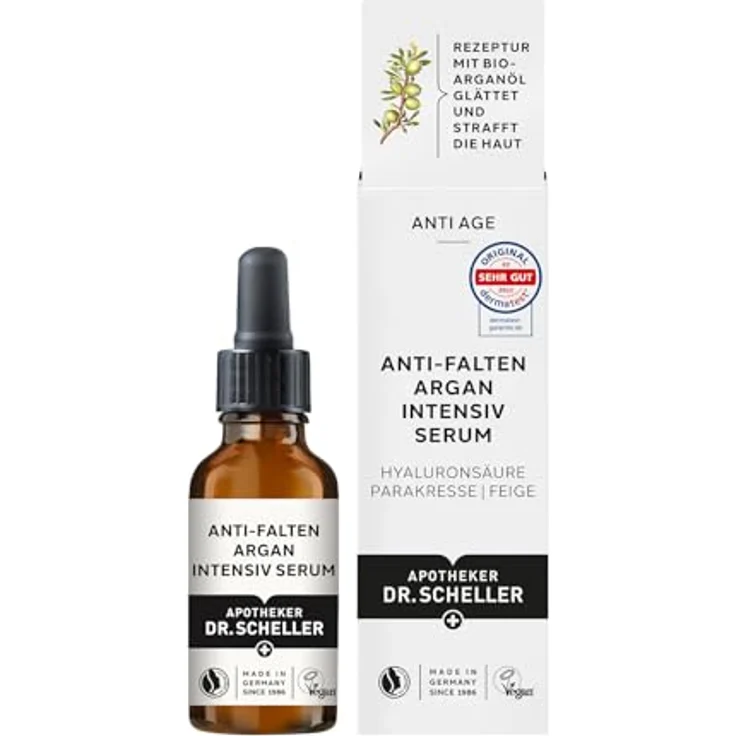 Dr. Scheller APOTHEKER Anti-Falten Argan Intensiv Serum, 30ml - vegan, zertifizierte Naturkosmetik – Bild 1
