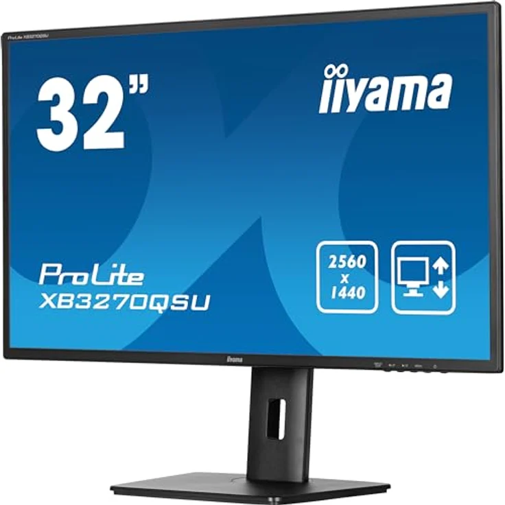 iiyama Prolite XB3270QSU-B1 80cm 31,5" IPS LED-Monitor WQHD 100Hz HDMI DP USB3.2 Höhenverstellung AdaptiveSync schwarz – Bild 3