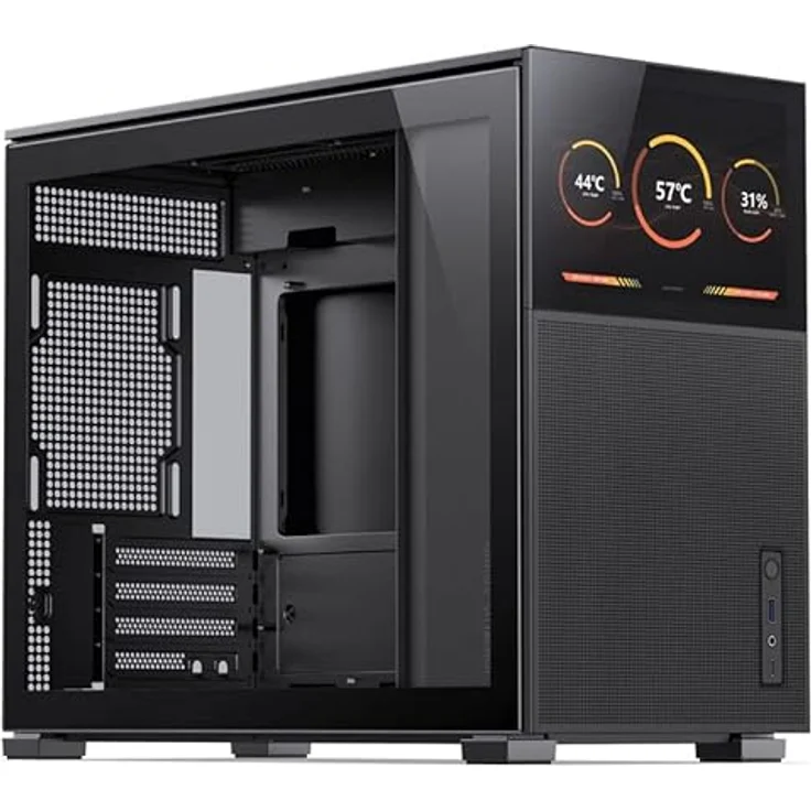 Jonsbo D31 Mesh Screen mATX Gehäuse, gehärtetes Glas - schwarz – Bild 1