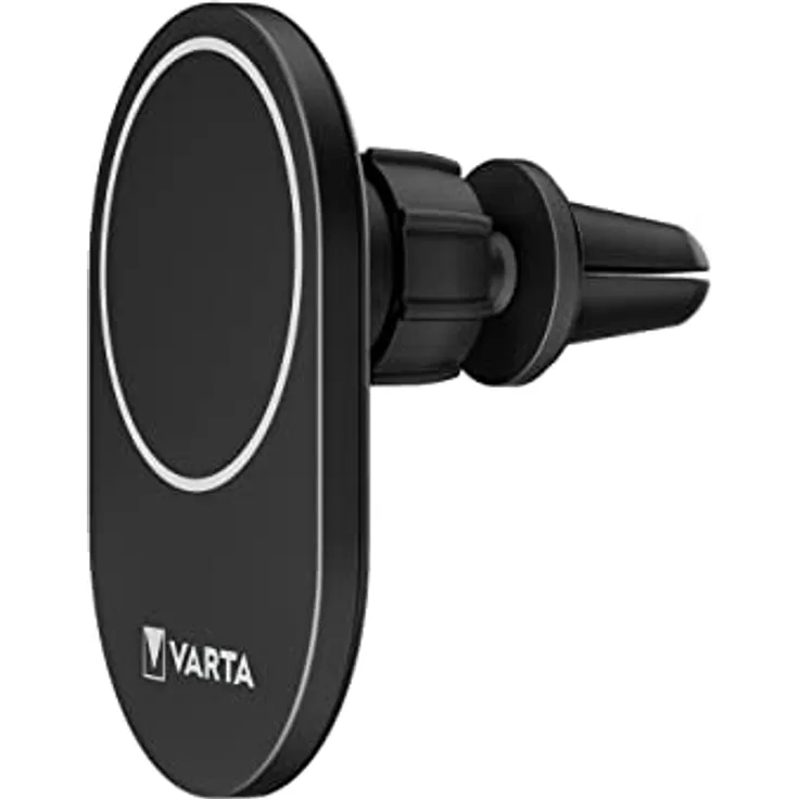 VARTA Ladegerät & Handyhalterung Auto, Mag Pro Wireless Car Charger 15 W, Magnet Smartphone-Halterung mit Ladefunktion, MagSafe-kompatibel, Qi-kompatibel, Autohalterung inkl. USB-Typ-C-Kabel, schwarz