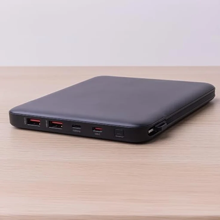 FOREVER Laptop Powerbank 20000mAh 100W Schwarz – USB C Powerbank mit integriertem Lightning Kabel, 5 Ladeanschlüssen, Schnellladefunktion für Laptop & Smartphone, kompaktes Design mit LED-Display – Bild 3