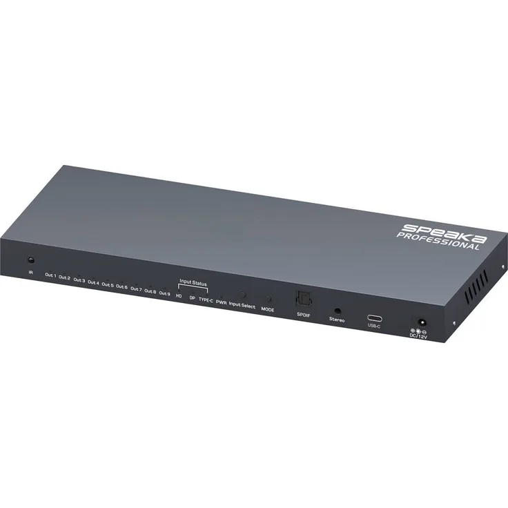 SpeaKa Professional SP-WC-200 HDMI-Matrix-Splitter, Ultra HD-fähig 1080p, 3x3 Video Wall Controller mit Fernbedienung, schwarz