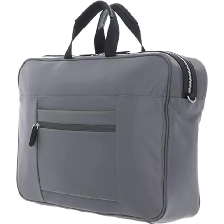 Mandarina Duck Hunter Urban Briefcase HWC02, elegante Aktentasche aus glänzendem Nylon für Laptops, grau, 42 x 10 x 29 cm – Bild 4