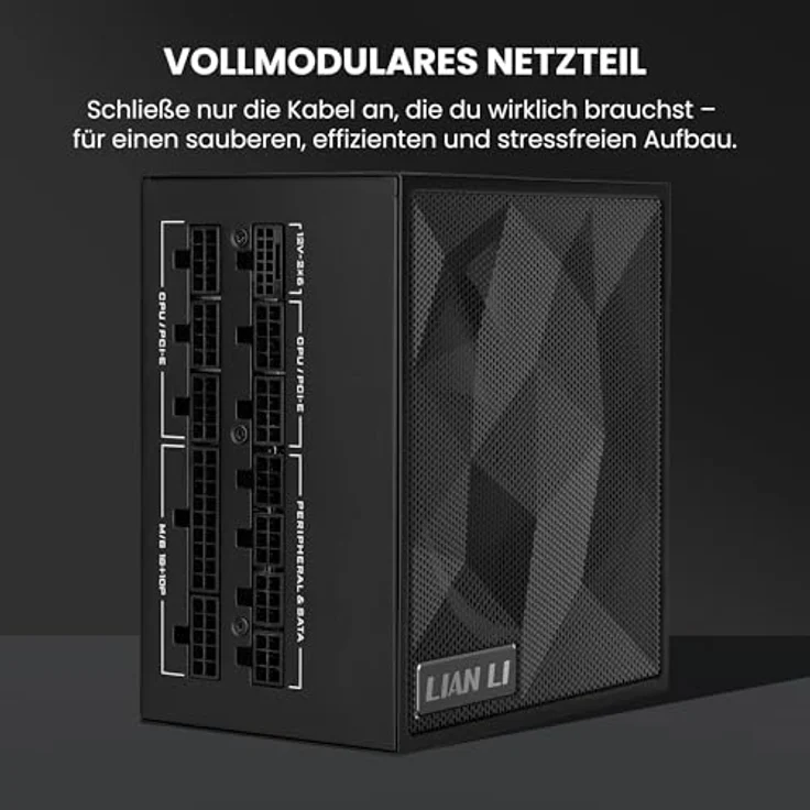 Lian Li SX Series 1.200 Watt Netzteil, 80 PLUS Platinum, vollmodular, PCIe 5.1, ATX 3.1, schwarz – Bild 2