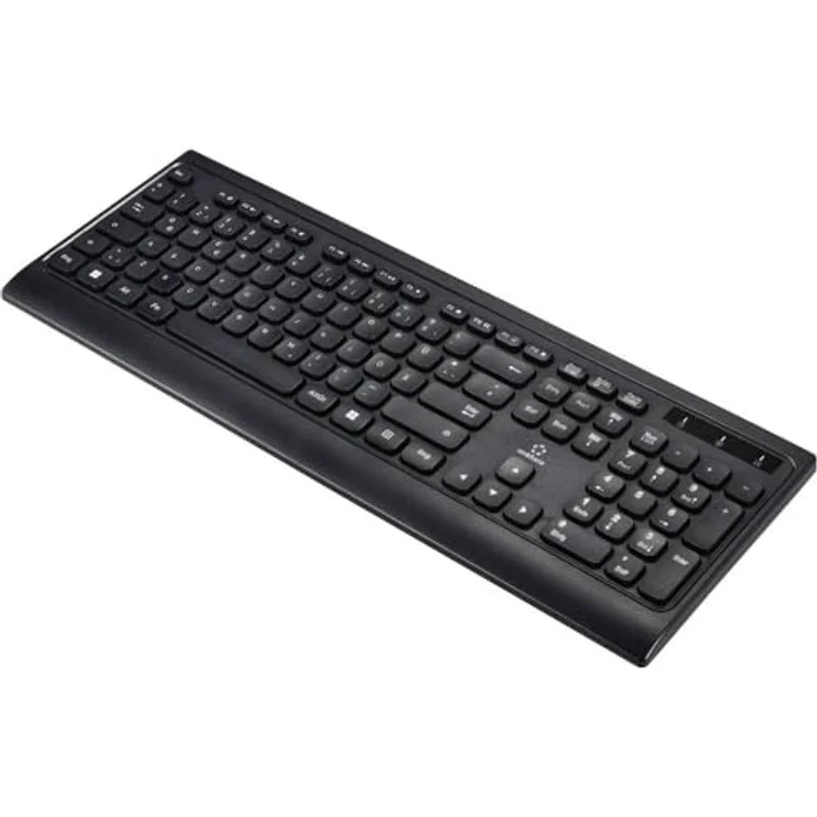 Renkforce RF-5799534 Kabellos Tastatur Deutsch, QWERTZ Schwarz mit Stabiler 2.4G Wireless-Verbindung – Bild 1