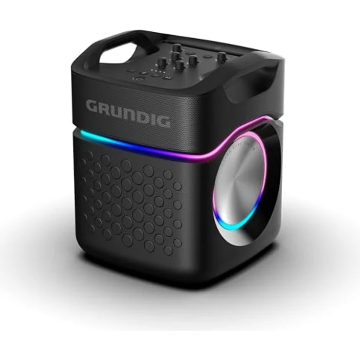 GRUNDIG Party Hit Max Bluetooth Lautsprecher, Musikbox, 160 Watt Gesamtausgangsleistung, 10 m Reichweite, bis zu 8 Stunden Akkulaufzeit, RGB Lichteffekte, TWS, Aux-Eingang, Powerbankfunktion, Schwarz – Bild 2