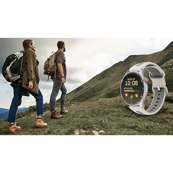MP myPhone Smartwatch Watch Adventure warm Grey, 360-mah-Akku, Bis zu 14 Tage Akkulaufzeit, 1,43 Zoll, GPS, 50 Sportmodi, SOS-Taste, Kompass, wasserdicht, Bluetooth – Bild 5