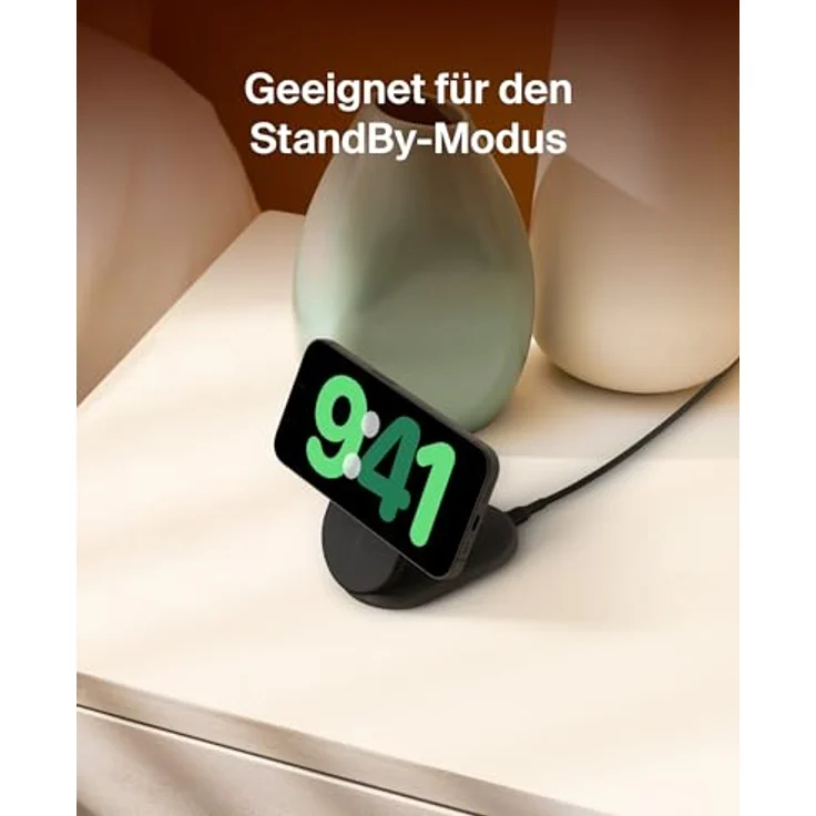 Belkin BoostCharge MagSafe Ladegerät, magnetisches einklappbares kabelloses Ladegerät Qi2, 15 W, für iPhone-Serie 16, 15, 14, 13, 12 und Standy-Modus – Schwarz – Bild 5