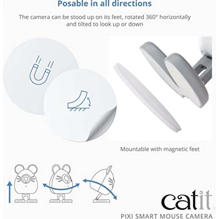 Catit Pixi Smart Mauskamera, Kamera im Maus Design, kostenlose App, Katzenkamera, Haustierkamera – Bild 5