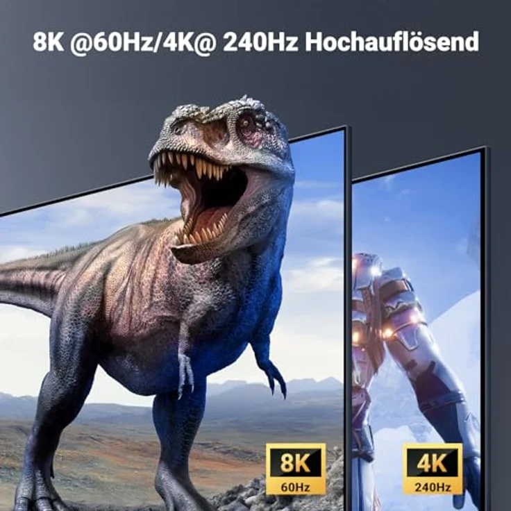 UGREEN Displayport KVM Switch DP 1.4, 8K@60Hz, 4 USB 3.0 Ports, 2 DP Kabel & 2 USB A zu C Kabel, für 1 Monitor, Tastatur, Maus, U-Disk, Drucker – Bild 4