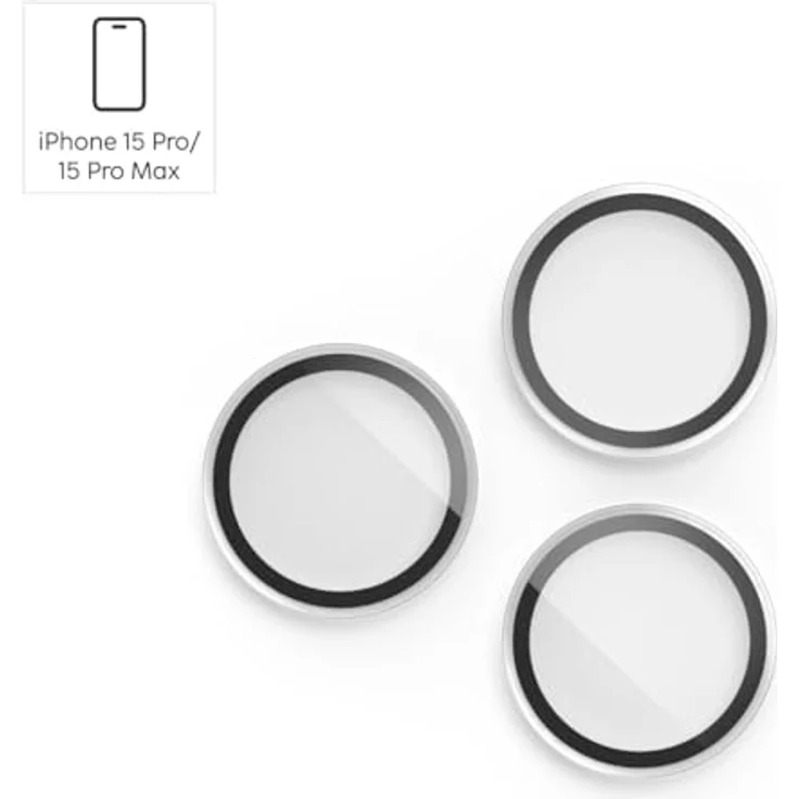 Hama Handy Kameraschutz für iPhone 16 Pro/16 Pro Max (3 Einzellinsen, stoßfest, 9H, kratzfest, blasenfrei) – Bild 4