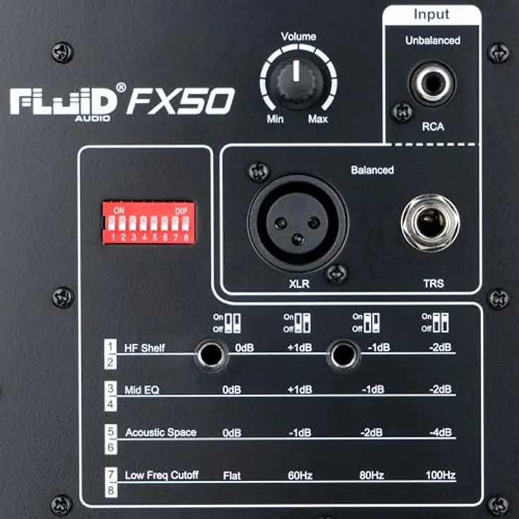 Fluid Audio FX50 V2, Aktive Nahfeldmonitor Lautsprecher mit 5 Zoll Woofer, 60W RMS, 2-Wege Koaxialtreiber, Schwarz – Bild 4