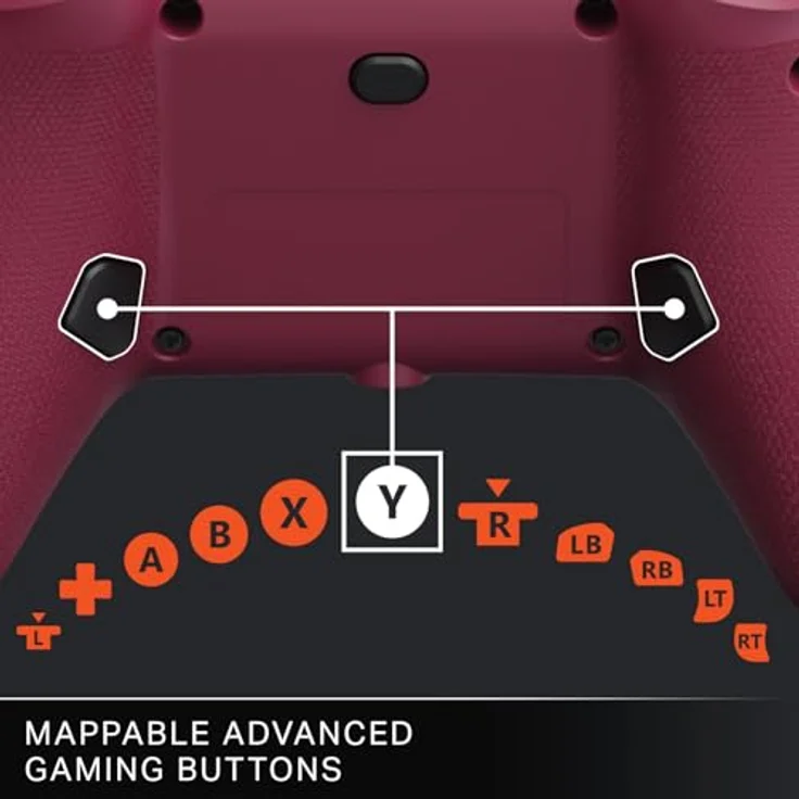 PowerA Advantage Plus Wired Controller, Gaming Controller für Xbox Series X/S mit Quick-Twist-Thumbsticks, Halleffekt-Module und doppelte Rumble-Motoren, Rubinrot – Bild 5
