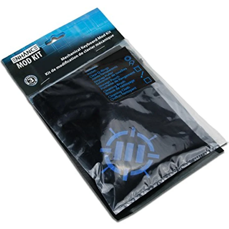 ENHANCE 140 Geräuschdämpfer/O-Ring Dämpfer für mechanische Tastaturen, SOFT 40A, Transparent, inklusive Tastenkappen-Entferner, Reinigungspinsel, Tuch und Zubehörtasche, für jede Tastatur – Bild 9