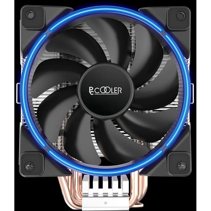 Pccooler GI-X5B-V2 Corona, CPU Kühler mit 5 Heatpipes, 160 W TDP, blauer LED-Lüfter 120 mm