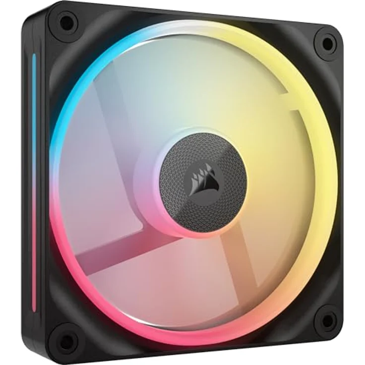 Corsair iCUE LINK LX120-R RGB 120mm PWM-Umkehrlüfter – Schwarz, Geräuscharm, Zwei Lichtschleifen, Magnetische Kuppellagerung – Bild 1