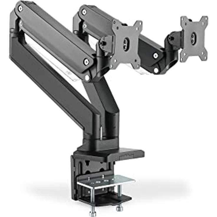 DIGITUS Dual Gasdruckfeder Monitor Tisch-Halterung 2X 35, 2X 15 kg max. schwarz – Bild 5
