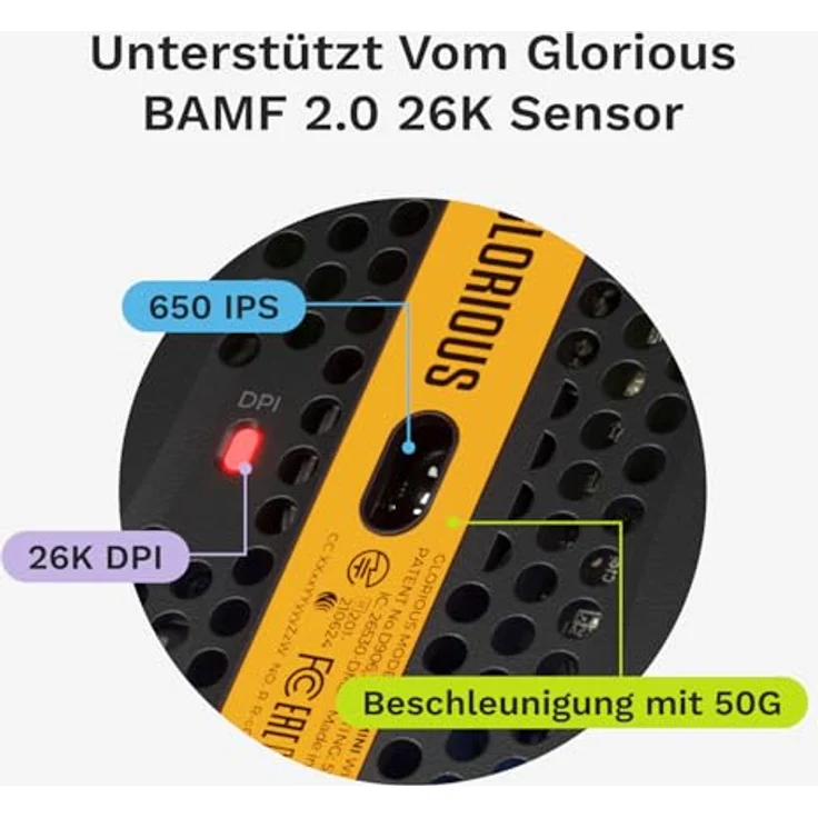 Glorious Model O 2 Mini Gaming Maus, RGB - schwarz, 26.000 DPI, 49g, kabelgebunden – Bild 6