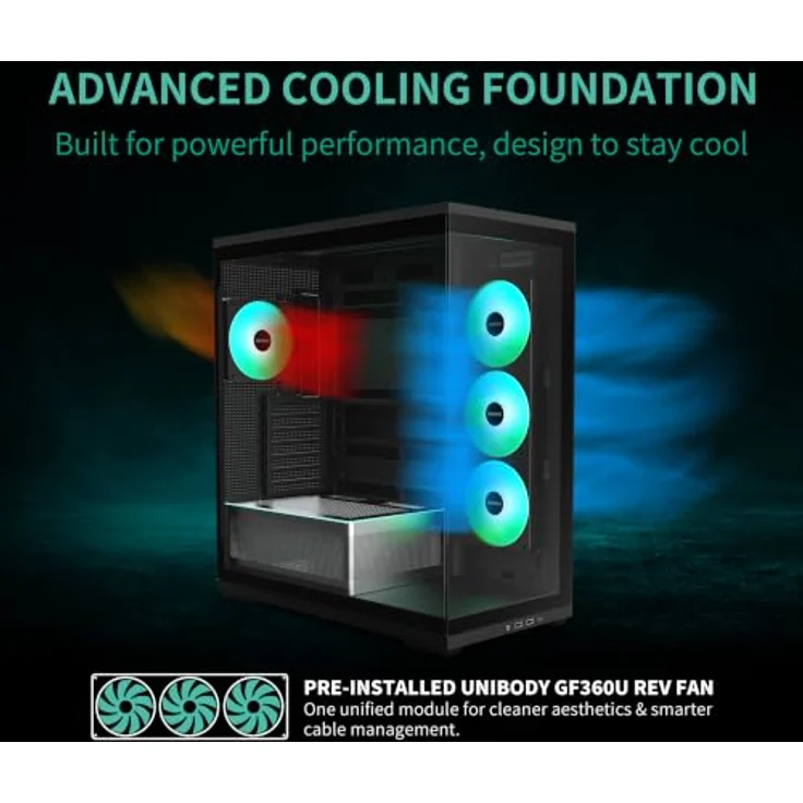 MONTECH PC-Gehäuse Montech TG3 Black, Tower-Gehäuse mit Tempered Glass, ARGB-Beleuchtung und optimalem Airflow – Bild 5