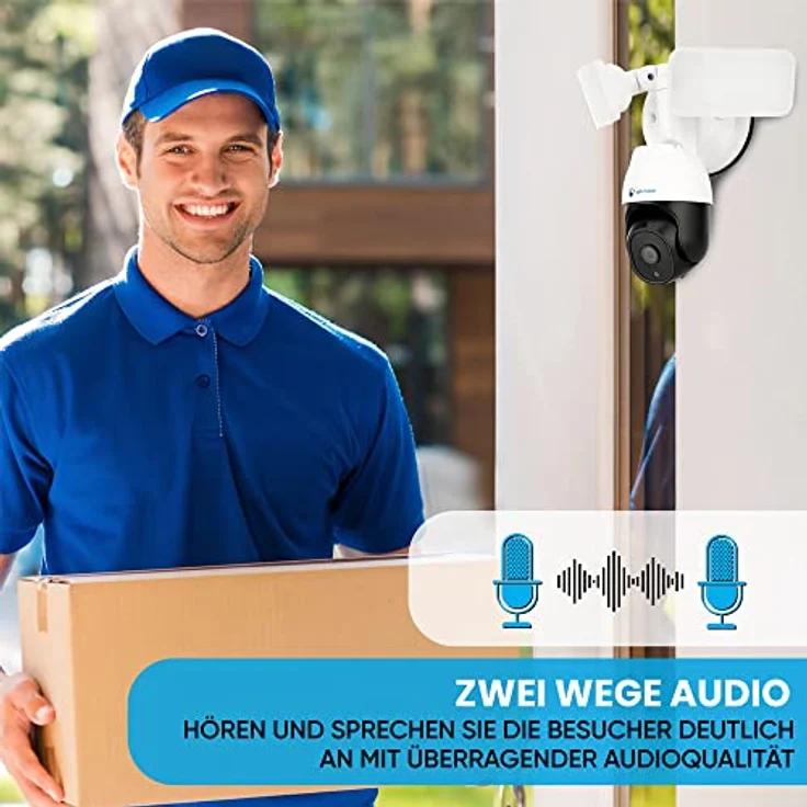 LUVISION PTZ WLAN Überwachungskamera mit Lampe Aussen mit 1.500 Lumen LED Flutlicht & Bewegungsmelder, mit nachlaufender AI-Bewegungsverfolgung, Autotracking und Nachtsichtfunktion - Preisvergleich – Bild 5