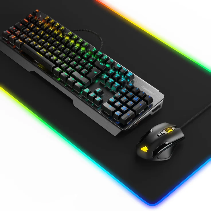 Titanwolf Alumar Mechanical Keyboard, Specialist Gaming Mouse & XXL RGB Mousepad Bundle, Schwarz – Bild 1