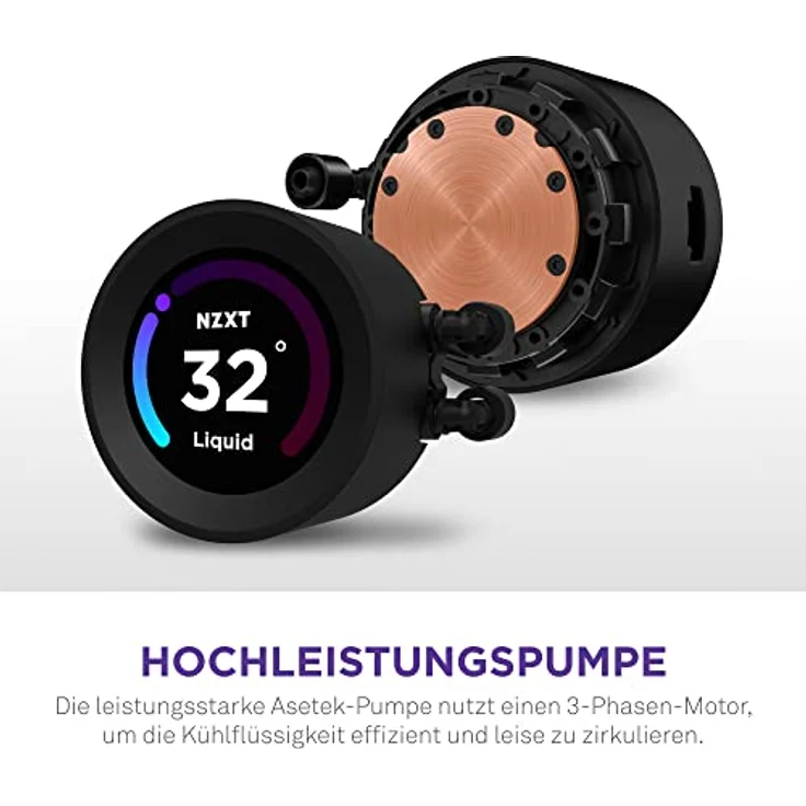 NZXT Kraken Elite 240 - RL-KN24E-B1-240mm AIO CPU Wasserkühlung - 2,36" LCD Display 640x640-2x120mm PWM Fans - EIN Breakoutkabel zur einfachen Installation - Schwarz – Bild 4