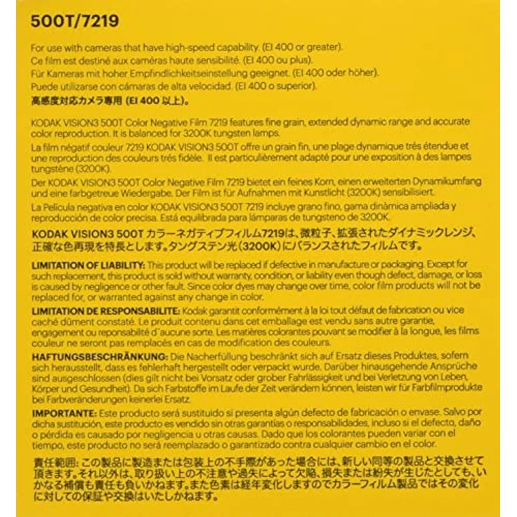 Unbekannt Vision3 Super 8 mm Negativ-Film 500T 7219, in Farbe, 8955346, 15,2 m – Bild 2