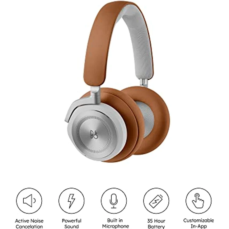 Bang & Olufsen Beoplay HX - Kabelloser Bluetooth Over-Ear Kopfhörer mit Active Noise Cancellation und Mikrofon, Akkulaufzeit bis zu 40 Stunden, Kopfhörer + USB-C Kabel, Kopfhörer-Tasche - Timber – Bild 2