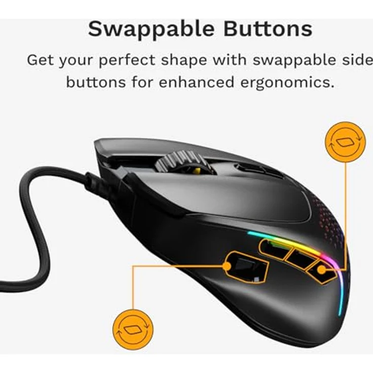 Glorious Model IV2 Kabelgebundene Gaming Maus - schwarz mit optischem BAMF-2.0-Sensor – Bild 4