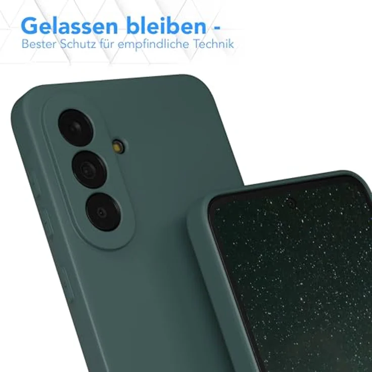 EAZY CASE Silikonhülle für Galaxy A37 - Weiche, stoßfeste Handyhülle mit Kameraschutz und kabellosem Laden in Piniengrün Matt – Bild 4