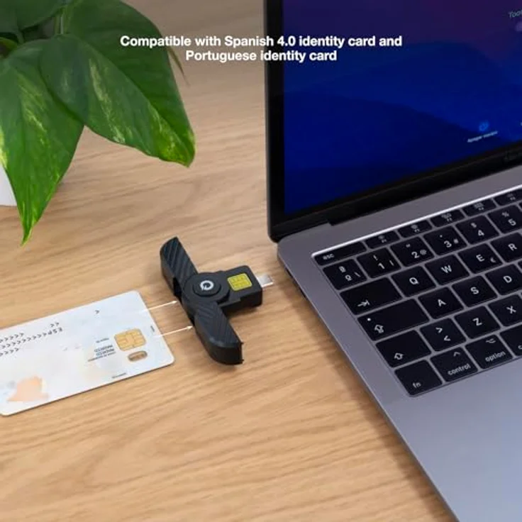 TOOQ TQR-3011B Chipkartenleser, elektronischer DNI, USB-C, schwarz, kompatibel mit ISO-7816 und EMV2 2000 Level 1, Plug & Play – Bild 3
