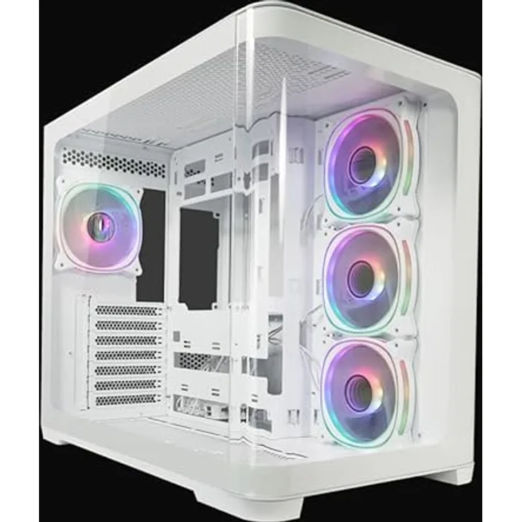 LC-Power ATX Midi Tower Gehäuse Pro-Storm Light, Weiß, robuster Tower mit optimierter Luftzirkulation und flexiblem Kabelmanagement