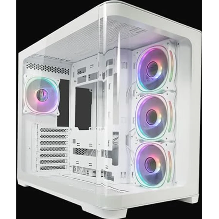 LC-Power ATX Midi Tower Gehäuse Pro-Storm Light, Weiß, robuster Tower mit optimierter Luftzirkulation und flexiblem Kabelmanagement – Bild 1