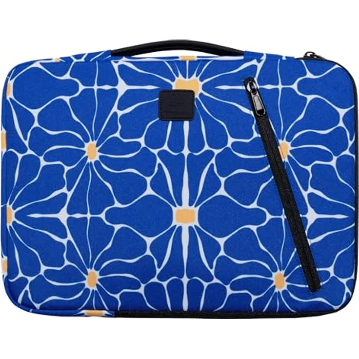 Exacompta Computerhülle, schlanke Laptop-Tasche aus recyceltem rPET-Polyester, Blume, 37 x 28 x 2,5 cm