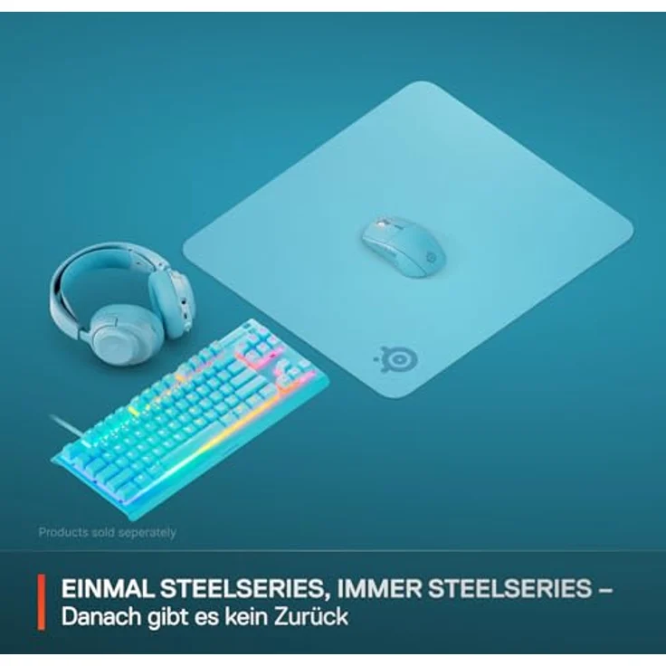 SteelSeries QcK L Aqua, Gaming Mauspad, 450 x 400 mm, rutschfeste Gummibeschichtung, blaue Farbgestaltung – Bild 7