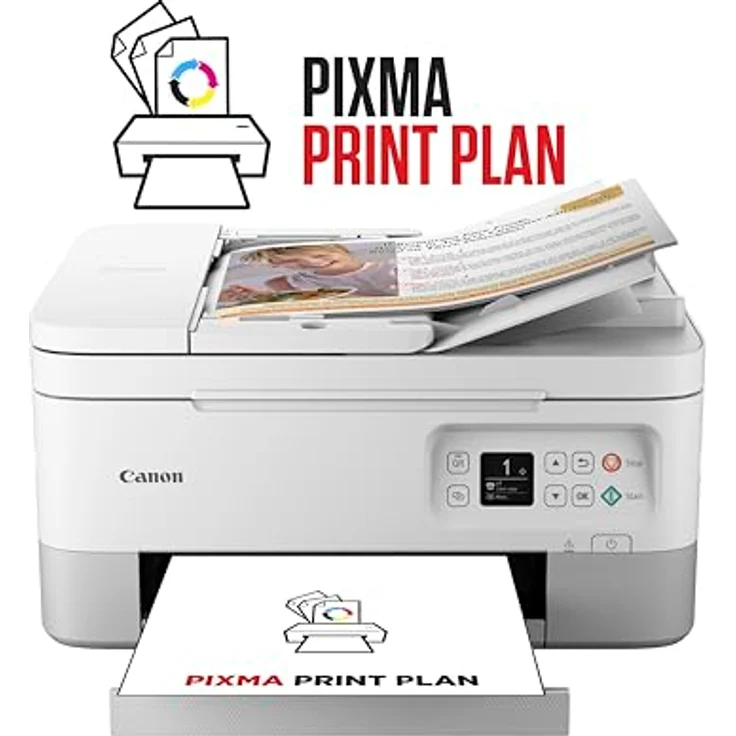 PIXMA TS7451i 3-in-1 WLAN-Drucker fürs Homeoffice, Kopierer und Scanner – PIXMA Print Plan kompatibel – Drucken von Randlosfotos – kabelloses Drucken/Scannen via Cloud und Smartphone (Weiß) – Bild 2