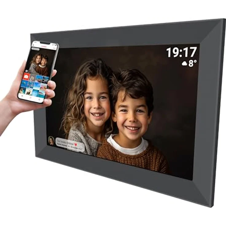 Denver Frameo PFF-1012 Schwarz, Digitaler Bilderrahmen mit 10.10" HD IPS Touchscreen und WLAN – Bild 2