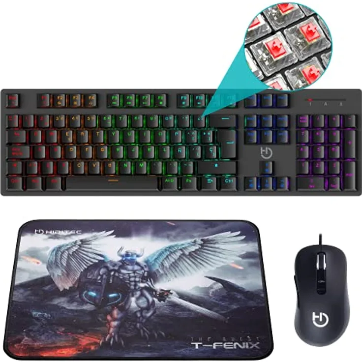 Hiditec Combo Gaming GK400 Tecl+Rat+Alfombrilla