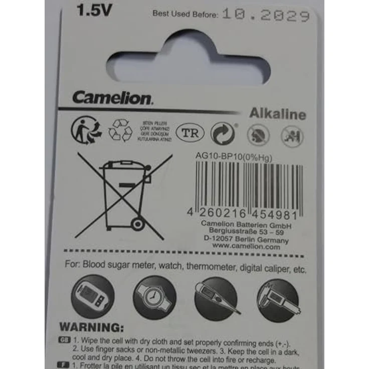 Alkaline Knopfzelle CAMELION AG10/LR54/LR1131/389 (AG10/LR54/LR1131/389) – Bild 4