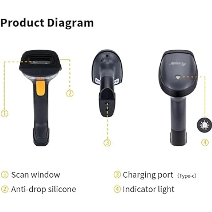 equip Barcode Omni-Direktional Laser Kabel USB 1D2D, Barcode-Scanner, Schwarz – Bild 5