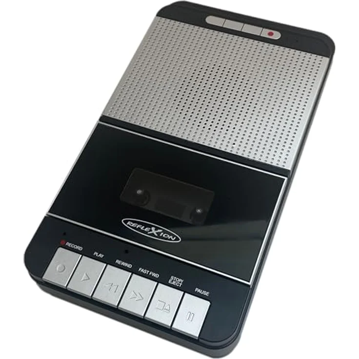 Reflexion CCR8018, tragbarer Kassettenrecorder mit One Touch-Aufnahmefunktion und USB MP3 Wiedergabe, Schwarz – Bild 1