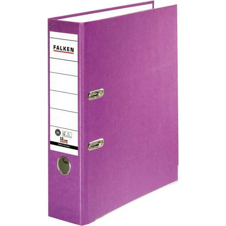 Falken Aktenordner Recycolor-Ordner A4, 8 cm, violett - strapazierfähig, biologisch abbaubar, Blauer Engel und FSC® zertifiziert – Bild 1