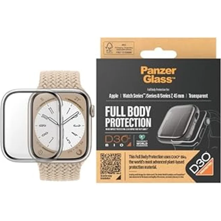 PanzerGlass Full Body Apple Watch Series 9/8/7 45mm D3O Displayschutz BRANDNEU – Bild 3
