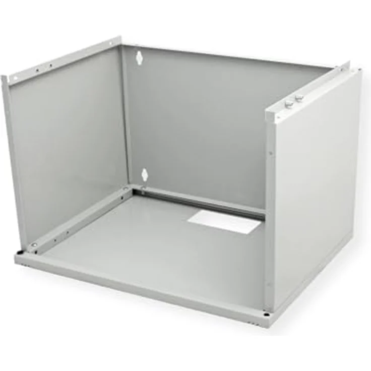 ROLINE 19-Zoll Wandgehäuse Basic 7 HE, 540x400 BxT Bausatz grau - Flatpack-Lieferung, Vollglastür, 19" Profilschienen – Bild 8