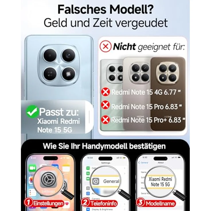 LeYi für Xiaomi Redmi Note 15 5G, Transparent TPU Silikon Hülle mit 2 Schutzfolien, Stoßfest und Kameraschutz, Crystal Clear Design – Bild 2
